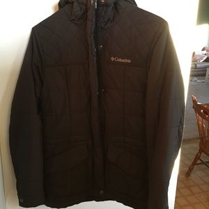 Columbia Black Hooded Winter Coat Small